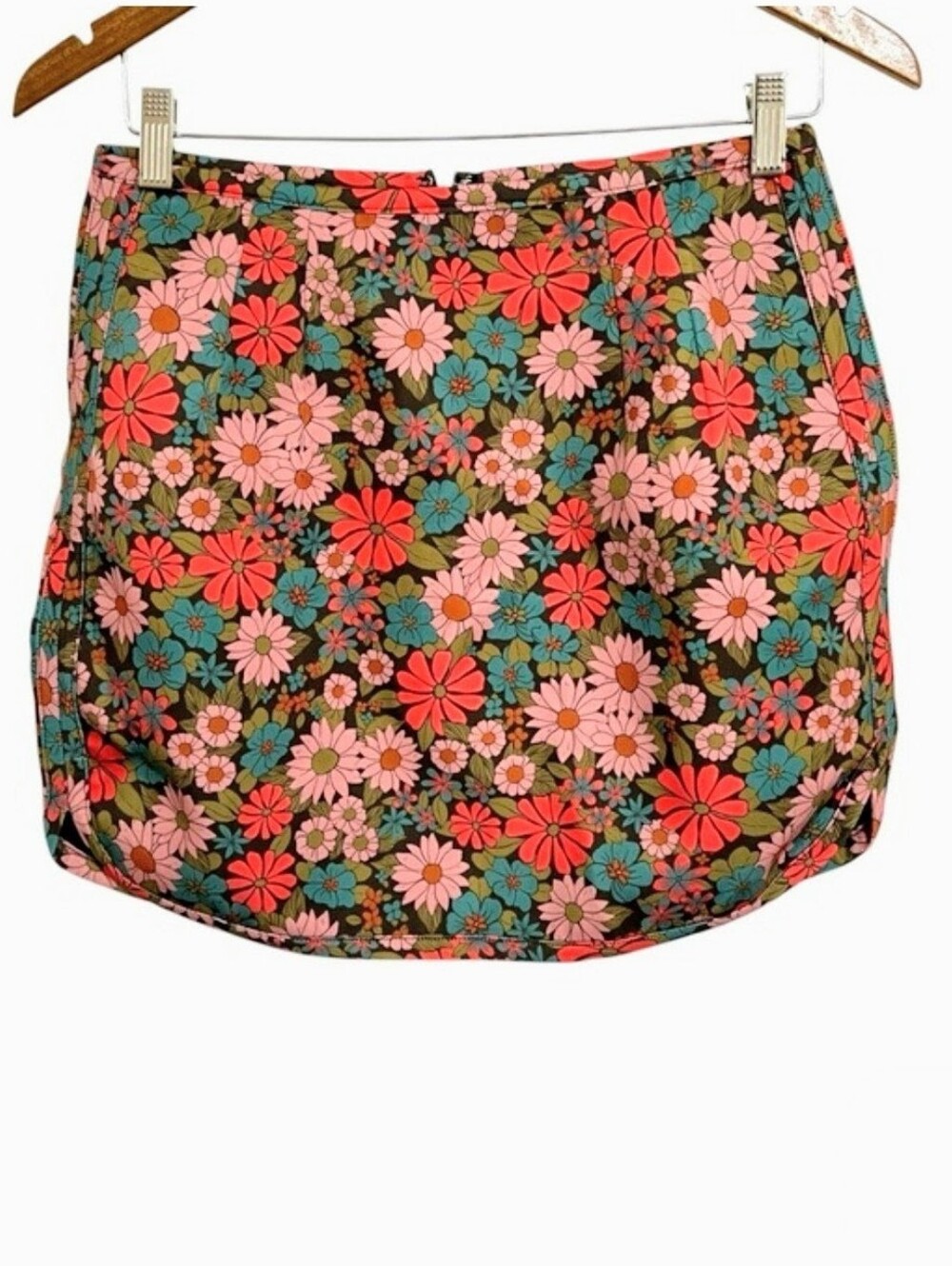 NATURAL LIFE Floral Rachel Mini Skirt, S/Med, Zip, Boho Midi Fitted Bodycon